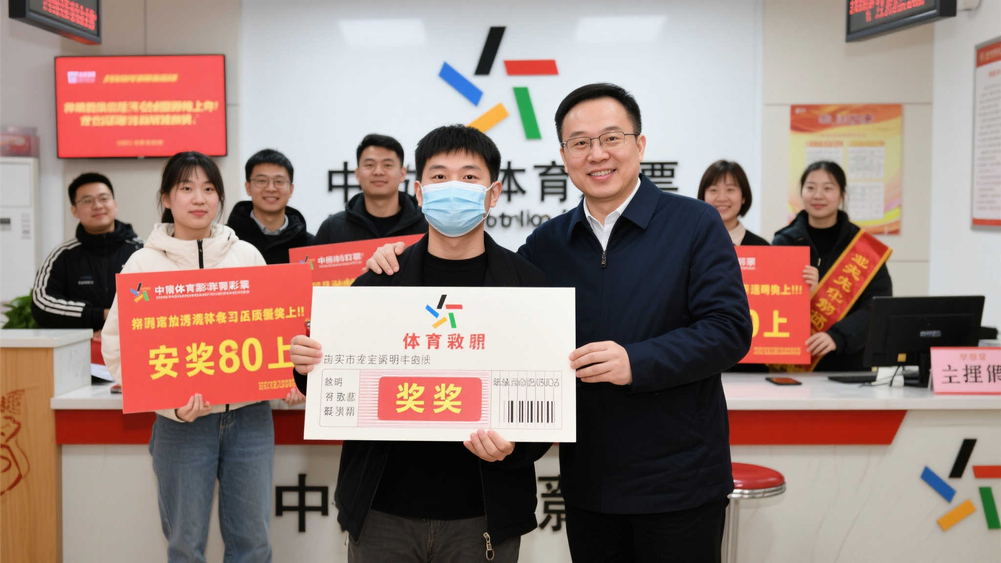 多人联合购彩喜中2035万大奖 领奖代表与主任公开合影 多人联合购彩喜中2035万大奖 领奖代表与主任公开合影