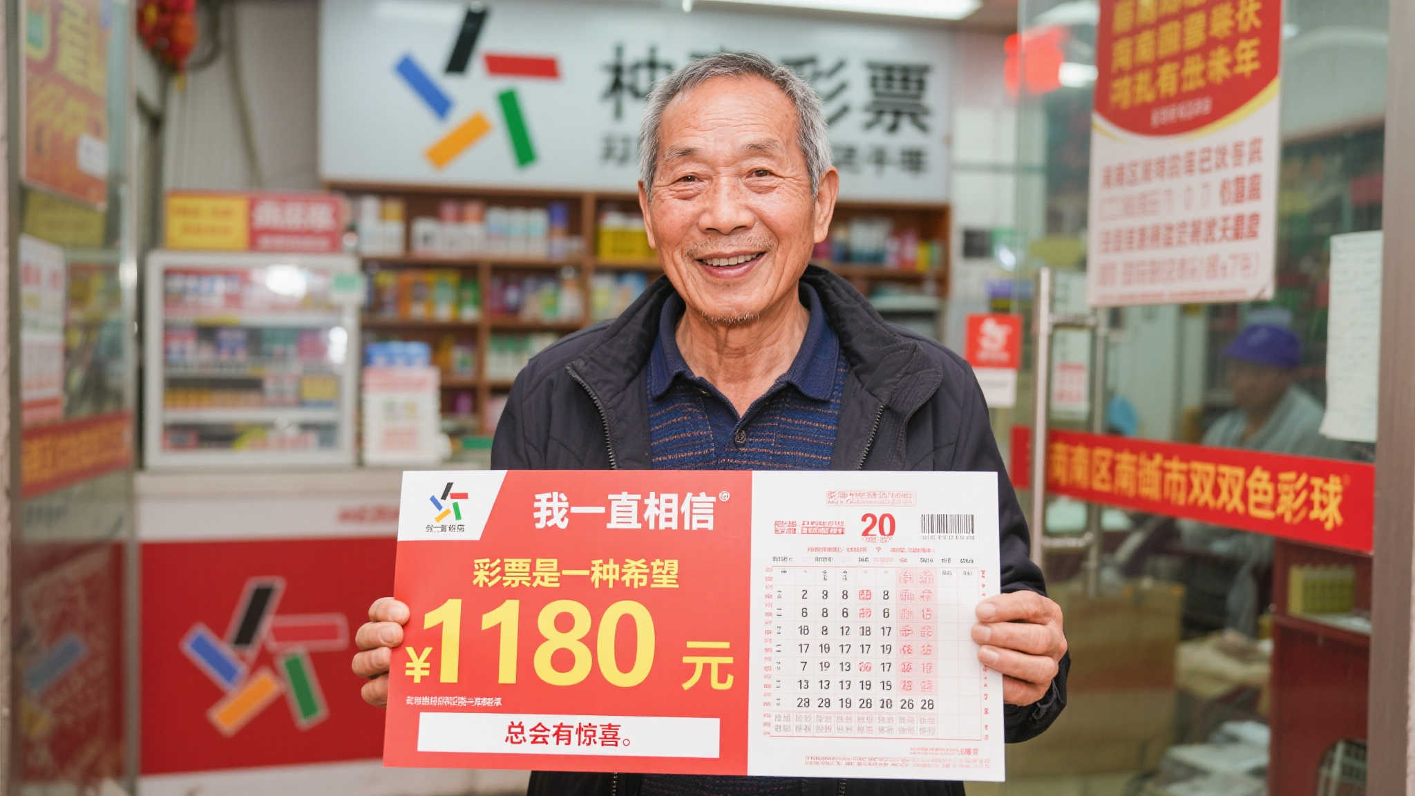 老彩民20元复式票击中双色球1180万巨奖 坚持购彩不停步 老彩民20元复式票击中双色球1180万巨奖 坚持购彩不停步