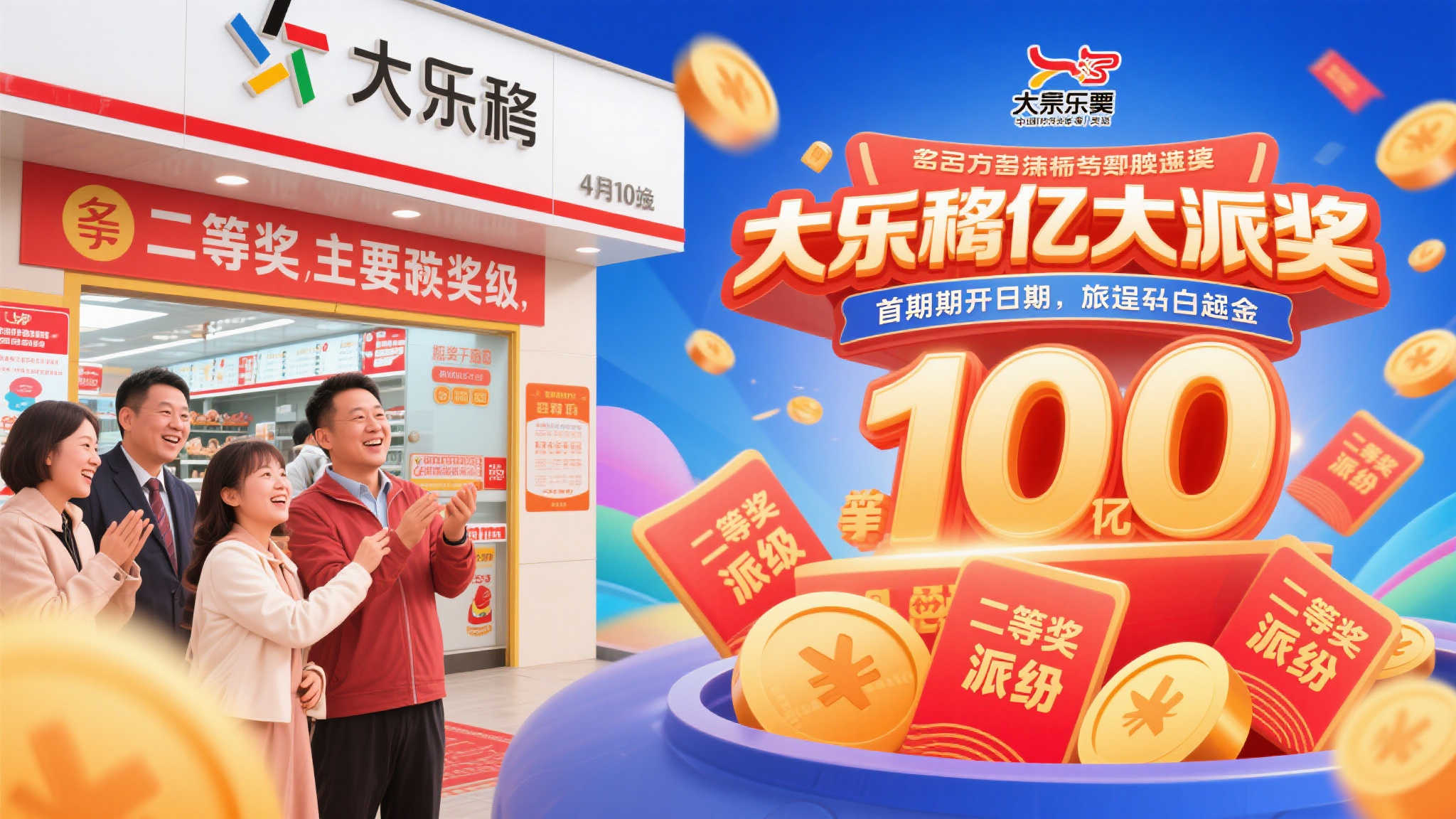 大乐透10亿巨额派奖即将启动,首期4月10日晚揭晓! 大乐透10亿巨额派奖即将启动,首期4月10日晚揭晓!