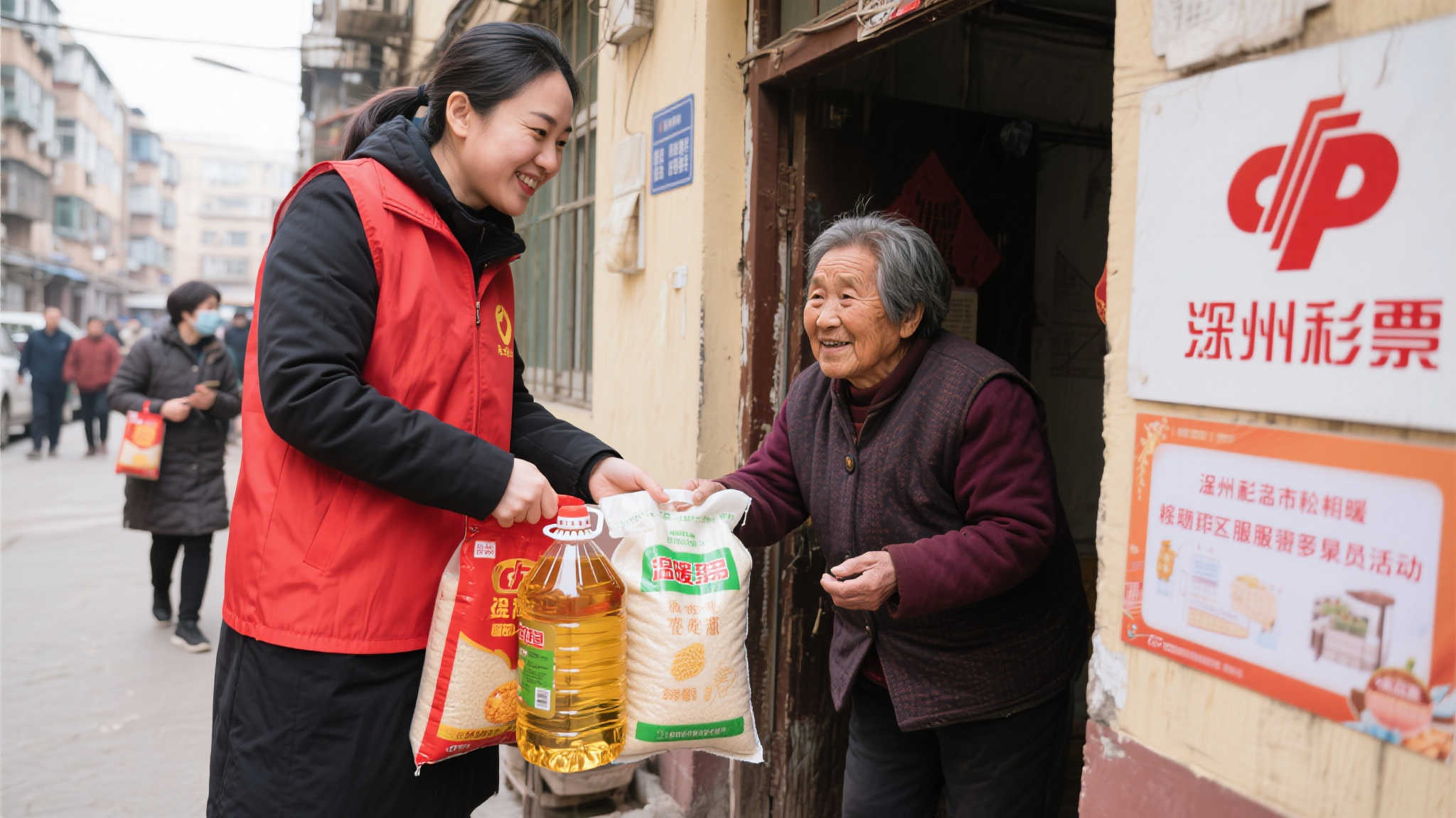 石家庄福彩早春送暖 关爱困境群众