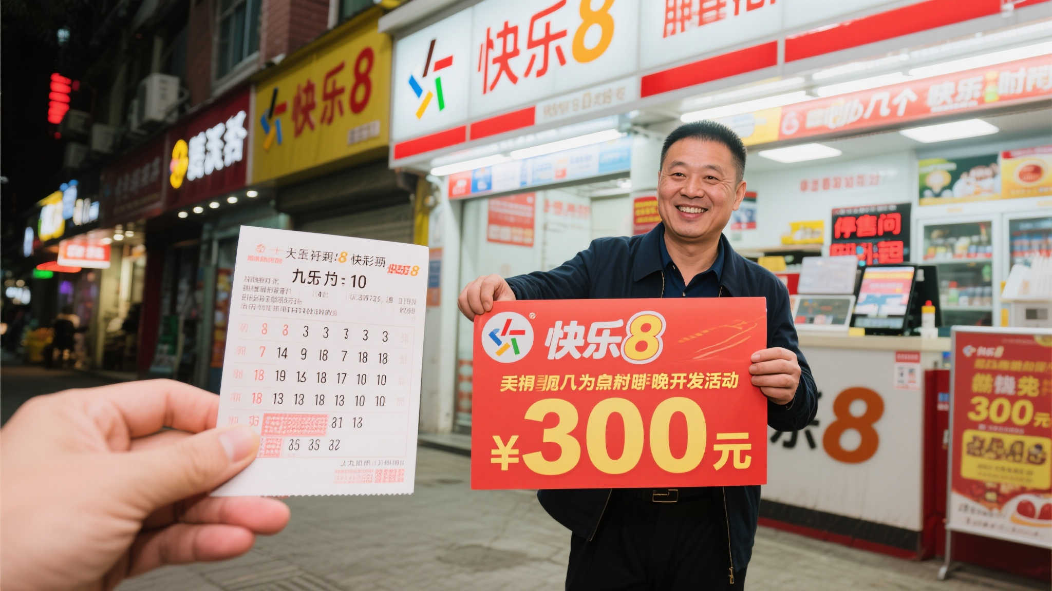 男子临近停售机选快乐8选九，仅花10元喜中30万