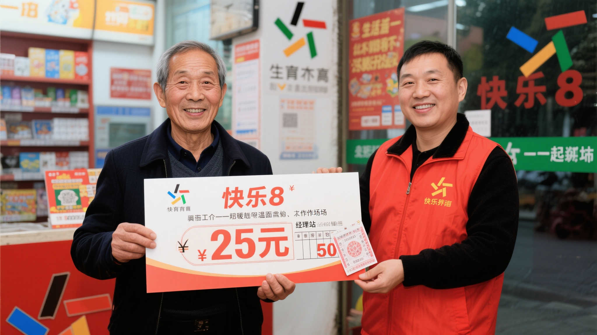 老彩民50元中快乐8大奖25万 因忙碌委托站主代领