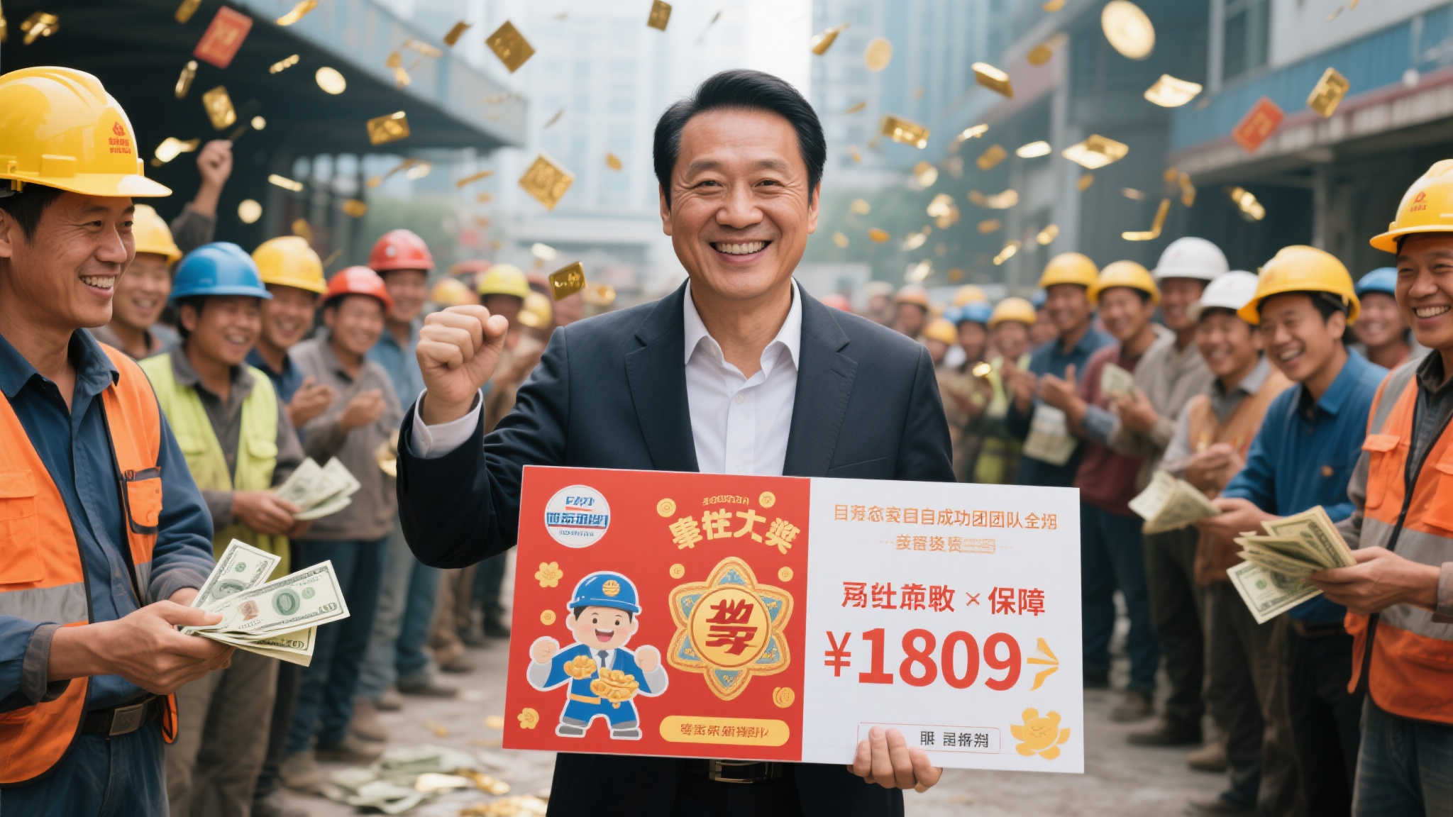 工程老板喜中双色球748万 优先为工人发放工资